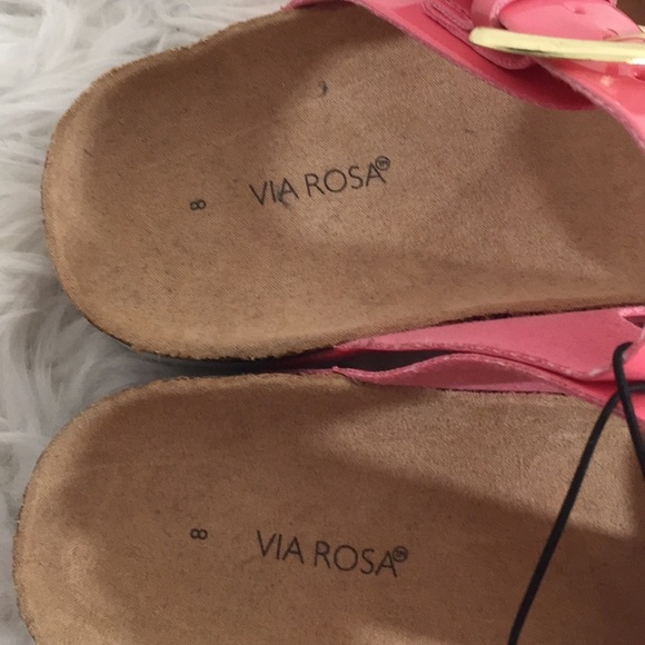 Vía Rosa Footbed Sandal Slip On Cross Straps New - Picture 13 of 16